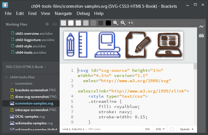 Download Chapter 04, Tools of the Trade: Using SVG with CSS3 and ...